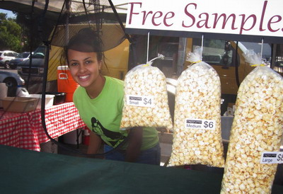 Mumbi selling kettle corn